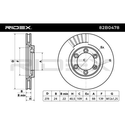 Brake Disc RIDEX 82B0478 82B0478 - photo 3