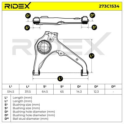 Control Arm RIDEX 273C1534 273C1534 - photo 7