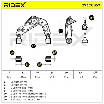 Control Arm RIDEX 273C0957 273C0957 - photo 8