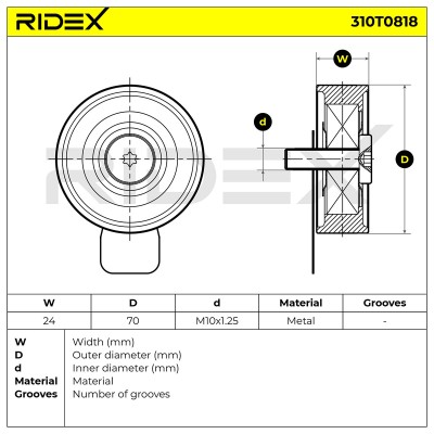 Belt Tensioner V-Ribbed Belt RIDEX 310T0818 310T0818 - photo 5