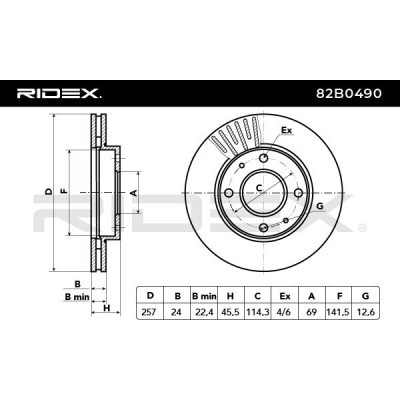 Brake Disc RIDEX 82B0490 82B0490 - photo 3
