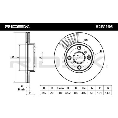 Brake Disc RIDEX 82B1166 82B1166 - photo 3