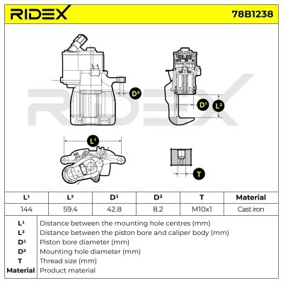 Brake Caliper RIDEX 78B1238 78B1238 - photo 7