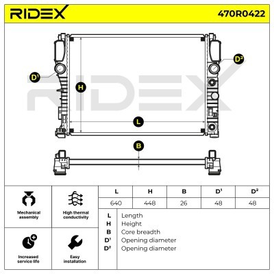Radiator, Engine Cooling RIDEX 470R0422 470R0422 - photo 5