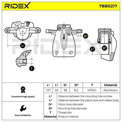 Brake Caliper RIDEX 78B0217 78B0217 - photo 6