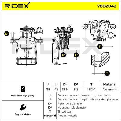 Brake Caliper RIDEX 78B2042 78B2042 - photo 6