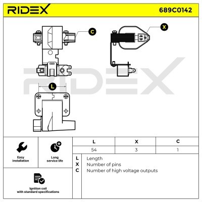 Ignition Coil RIDEX 689C0142 689C0142 - photo 2