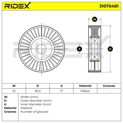 Belt Tensioner V-Ribbed Belt RIDEX 310T0481 310T0481 - photo 6