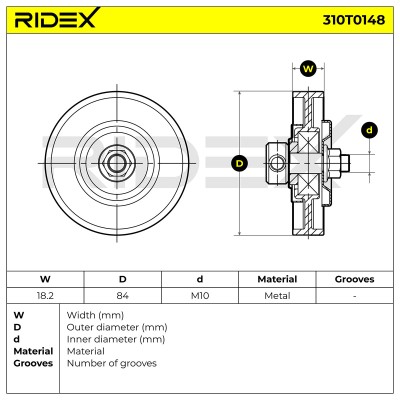 Belt Tensioner V-Ribbed Belt RIDEX 310T0148 310T0148 - photo 5