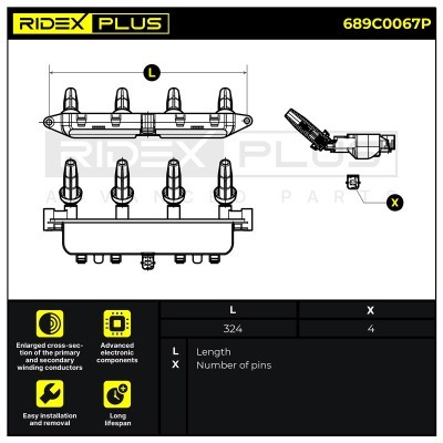 Ignition Coil RIDEX 689C0067P 689C0067P - photo 3