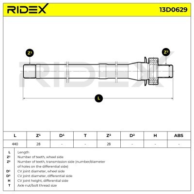 Drive Shaft RIDEX 13D0629 13D0629 - photo 7