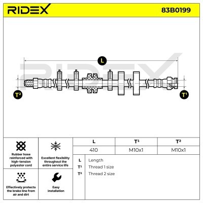 Brake Hose RIDEX 83B0199 83B0199 - photo 7