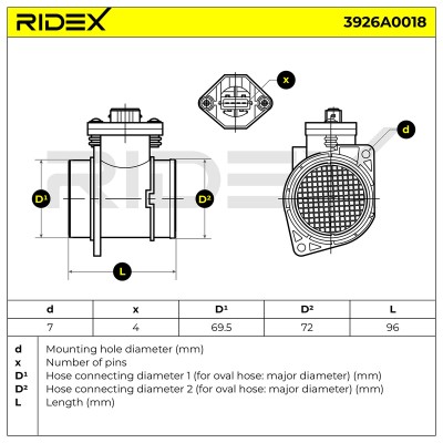 Air Mass Sensor RIDEX 3926A0018 3926A0018 - photo 6