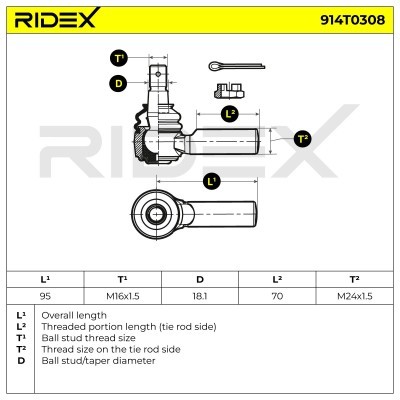 Tie Rod End RIDEX 914T0308 914T0308 - photo 5