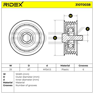 Belt Tensioner V-Ribbed Belt RIDEX 310T0038 310T0038 - photo 6