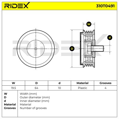 Belt Tensioner V-Ribbed Belt RIDEX 310T0491 310T0491 - photo 5