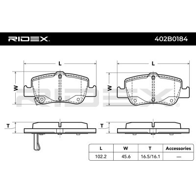 Brake Pads Set RIDEX 402B0184 402B0184 - photo 3