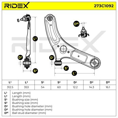 Control Arm RIDEX 273C1092 273C1092 - photo 7