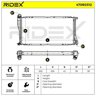 Radiator, Engine Cooling RIDEX 470R0312 470R0312 - photo 5