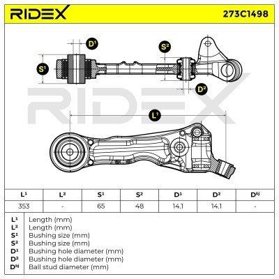 Control Arm RIDEX 273C1498 273C1498 - photo 7
