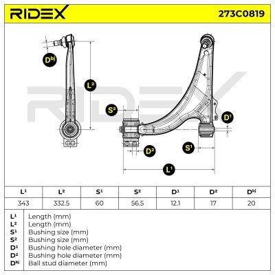 Control Arm RIDEX 273C0819 273C0819 - photo 8