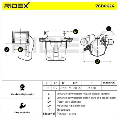 Brake Caliper RIDEX 78B0624 78B0624 - photo 5