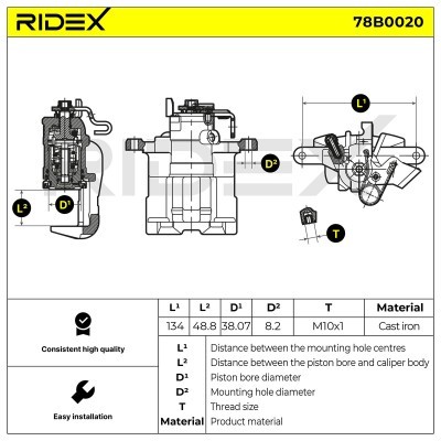 Brake Caliper RIDEX 78B0020 78B0020 - photo 4
