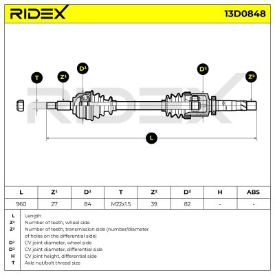 Drive Shaft RIDEX 13D0848 13D0848 - photo 7