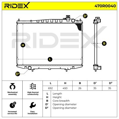 Radiator, Engine Cooling RIDEX 470R0040 470R0040 - photo 6