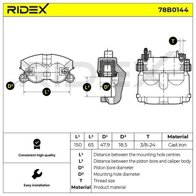 Brake Caliper RIDEX 78B0144 78B0144 - photo 2
