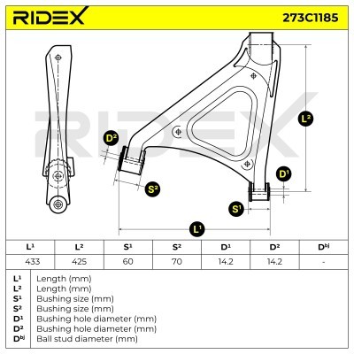 Control Arm RIDEX 273C1185 273C1185 - photo 9