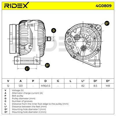Alternator RIDEX 4G0809 4G0809 - photo 4