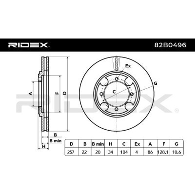 Brake Disc RIDEX 82B0496 82B0496 - photo 3