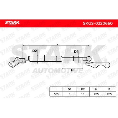 Gas Spring, boot-/cargo area Stark SKGS-0220660 SKGS-0220660 - photo 6