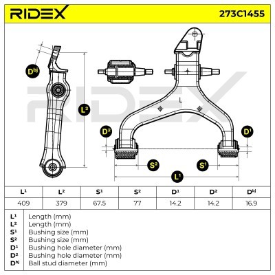 Control Arm RIDEX 273C1455 273C1455 - photo 6