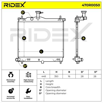 Radiator, Engine Cooling RIDEX 470R0050 470R0050 - photo 7
