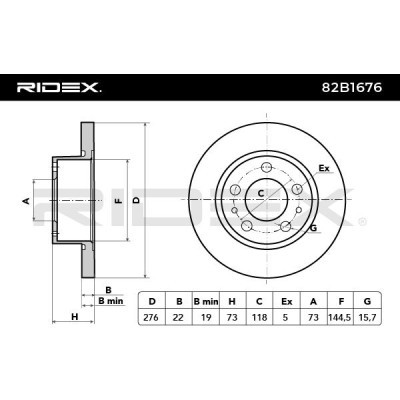 Brake Disc RIDEX 82B1676 82B1676 - photo 5