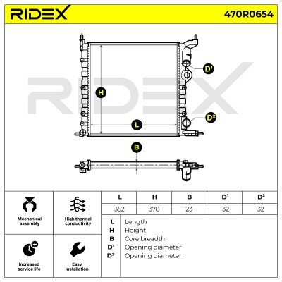 Radiator, Engine Cooling RIDEX 470R0654 470R0654 - photo 6