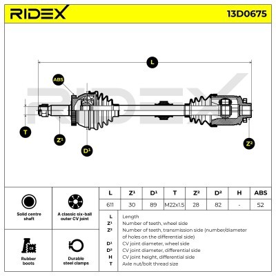 Drive Shaft RIDEX 13D0675 13D0675 - photo 7