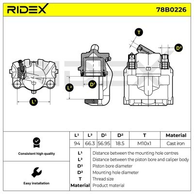 Brake Caliper RIDEX 78B0226 78B0226 - photo 4