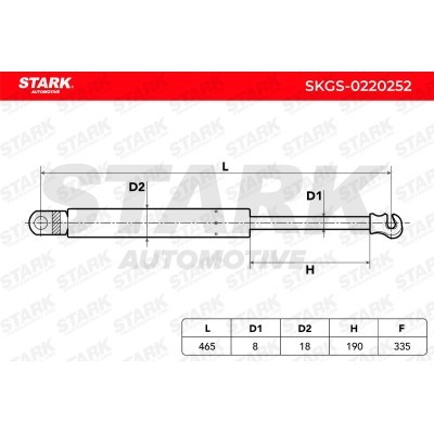 Gas Spring, boot-/cargo area Stark SKGS-0220252 SKGS-0220252 - photo 3