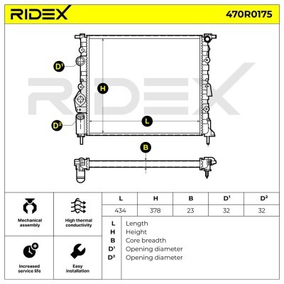 Radiator, Engine Cooling RIDEX 470R0175 470R0175 - photo 5