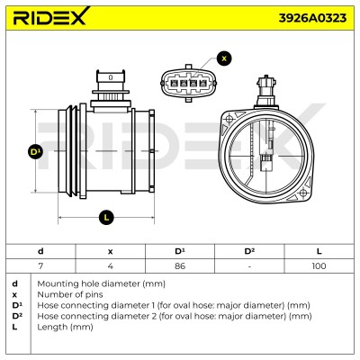 Air Mass Sensor RIDEX 3926A0323 3926A0323 - photo 6