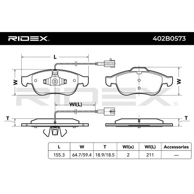 Brake Pads Set RIDEX 402B0573 402B0573 - photo 7