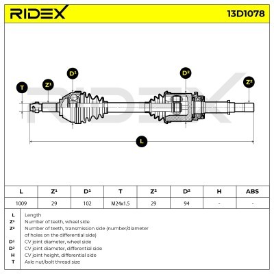 Drive Shaft RIDEX 13D1078 13D1078 - photo 7