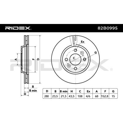Brake Disc RIDEX 82B0995 82B0995 - photo 3