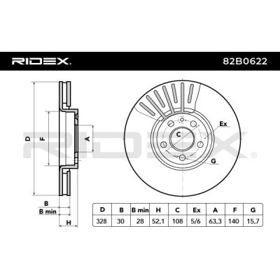 Brake Disc RIDEX 82B0622 82B0622 - photo 3