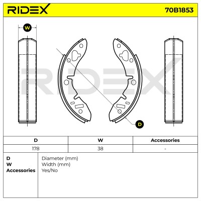 Brake Pads Set RIDEX 70B1853 70B1853 - photo 6