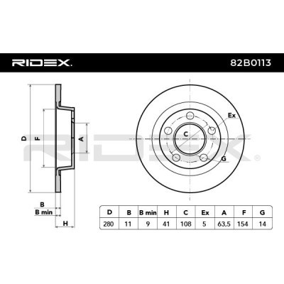 Brake Disc RIDEX 82B0113 82B0113 - photo 3