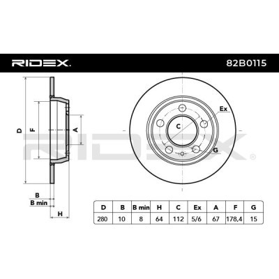 Brake Disc RIDEX 82B0115 82B0115 - photo 3
